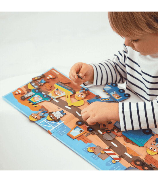 Janod Mıknatıslı Oyun Kitabı - Şantiye Hikayeleri