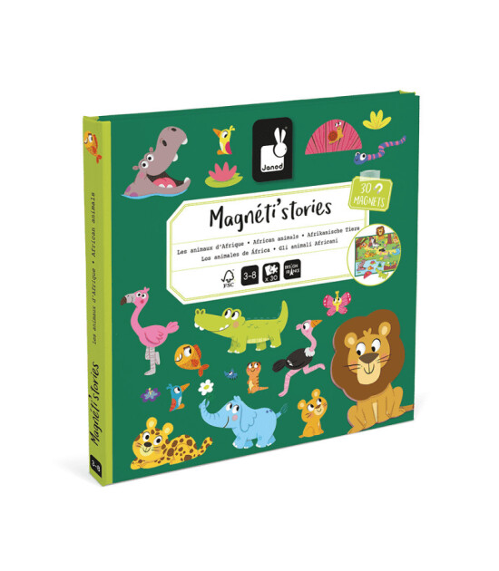Janod Mıknatıslı Oyun Kitabı - Afrika Hayvanları