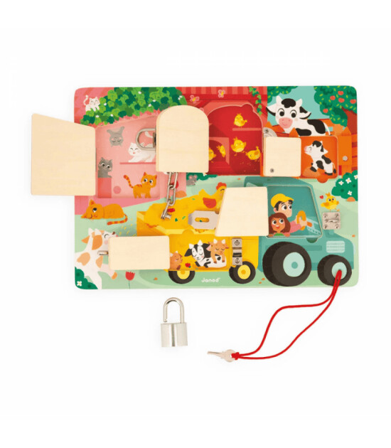 Janod S&uuml;rpriz Kilitli Pano - &Ccedil;iftlik