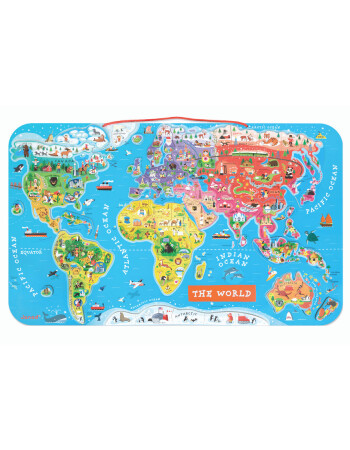 Janod Magnetic World Puzzle - Mıknatıslı D&uuml;nya Puzzle (92 Par&ccedil;a Magnet)
