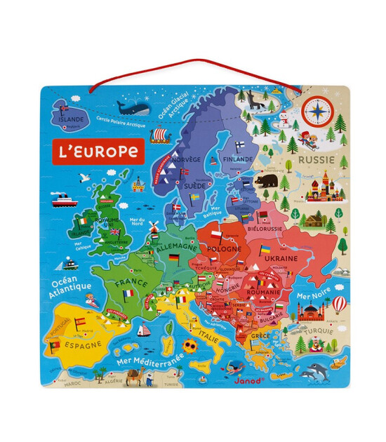 Janod  Mıknatıslı Oyun Avrupa Haritası (40 Parça)