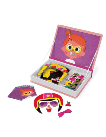 Janod Magnetibook - Mıknatıslı Oyun // &Ccedil;ılgın Y&uuml;zler - Pembe