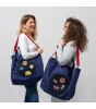 JantiFox Kanvas Tote &Ccedil;anta // Lacivert