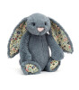 Jellycat Çiçekli Koyu Mavi Tavşan (Orta Boy)