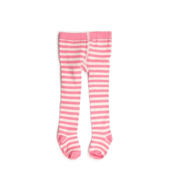 Kate Quinn Organics %100 Organik Külotlu Çorap (Pink Stripe)