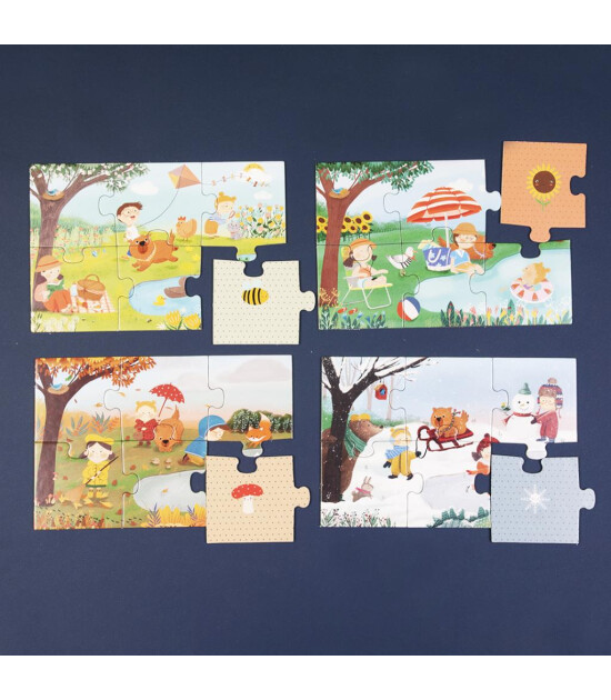 Kidmosfer 4 Seasons / 4 Mevsim 4'ü 1 Arada Puzzle (Yapboz) / 6*4 24 Parça 2+ Yaş  