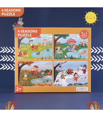 Kidmosfer 4 Seasons / 4 Mevsim 4'ü 1 Arada Puzzle (Yapboz) / 6*4 24 Parça 2+ Yaş  