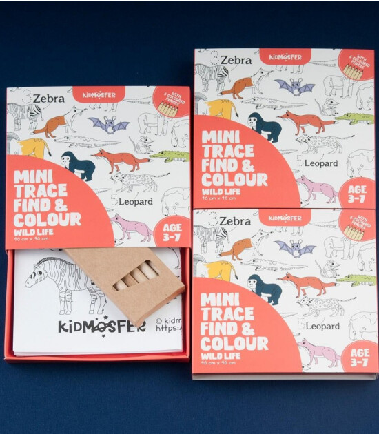 Kidsmosfer Boyama Seti Mini Trace, Find & Colour / Wild Life