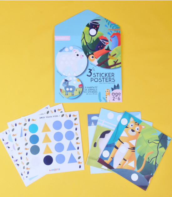 Kidsmosfer Sticker Poster Set - Habitat (Orman, Kutup ve Çiftlik Arkadaşları)