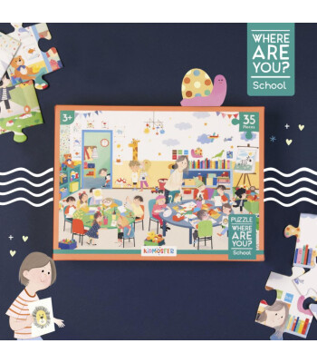 Kidmosfer Where Are You / Neredesin / Okul Puzzle (Yapboz) / 35 Parça  3+ Yaş  