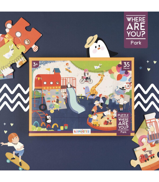 Kidmosfer Where Are You / Neredesin / Park Puzzle (Yapboz) / 35 Parça 3+ Yaş  