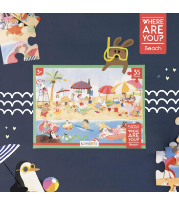 Kidmosfer Where Are You / Neredesin / Plaj Puzzle (Yapboz) / 35 Parça 3+ Yaş  