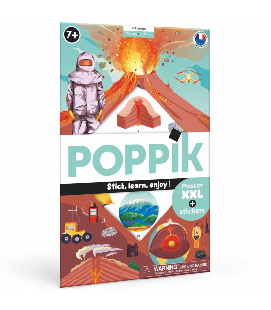 Poppik Discovery Sticker Poster // Volcanoes