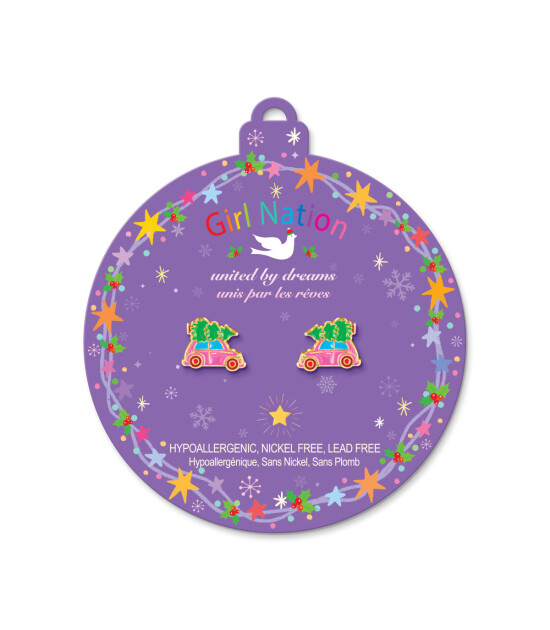 Girl Nation Holiday Studs Küpe // Car with Tree