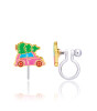 Girl Nation Holiday Clip On Klipsli Küpe // Car with Tree