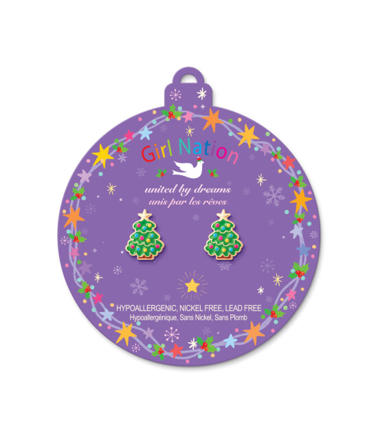 Girl Nation Holiday Studs Küpe // Happy Christmas Tree