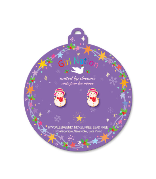 Girl Nation Holiday Studs Küpe // Snowman Wonderland