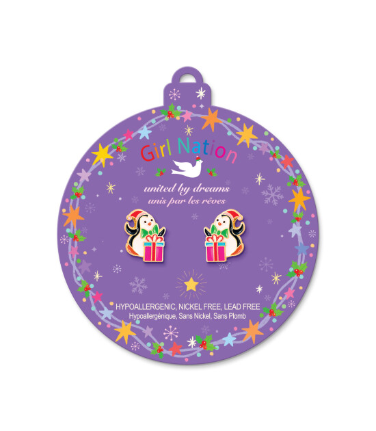 Girl Nation Holiday Studs Küpe // Penguin Surprise