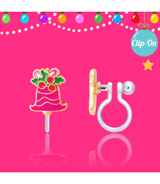 Girl Nation Holiday Clip On Klipsli Küpe // Jingle Bell