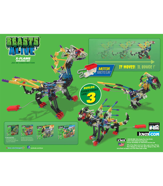 K'Nex K’Nex X-Flame Yapım Seti (Motorlu) Beasts Alive Knex 34692       