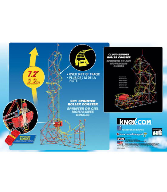 K'Nex K’Nex Sky Sprinter Roller Coaster Seti (Motorlu) Thrill Rides Kne