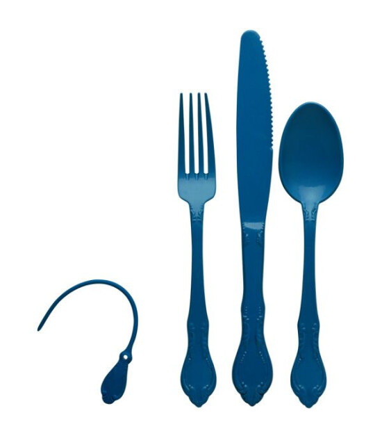 Aladdin Çatal Bıçak Kaşık Yemek Set (Mavi)