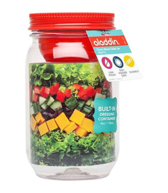 Aladdin Classic Mason Salata Kavanozu 1 Lt (Kırmızı)