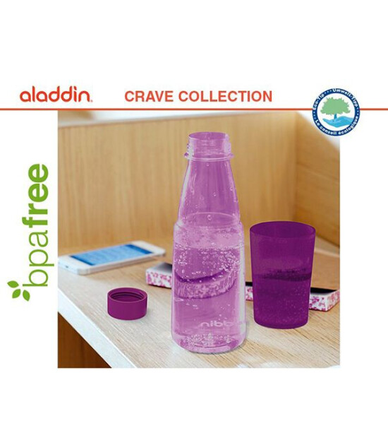 Aladdin Crave Bardaklı Su Matarası 0,5 Lt (Mor)