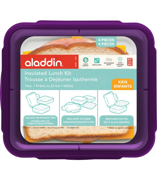 Aladdin Crave Yalıtımlı Çocuk Sandviç Kabı (Mor)