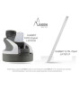 Laken Summit Çelik Termos Pipetli Suluk (750 ml) // Beyaz