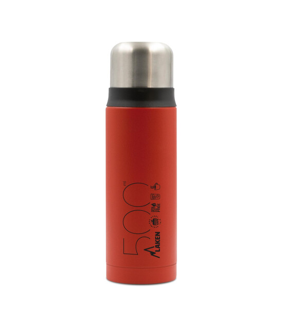 Laken Paslanmaz Çelik Termos Şişe (500 ml) // Kırmızı