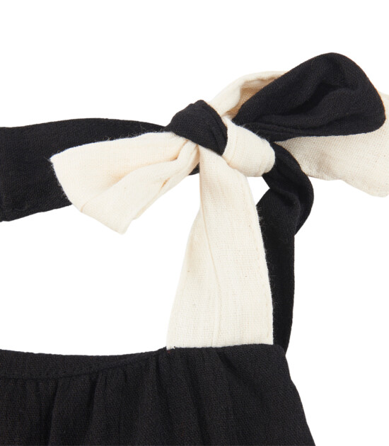 Lally Things Colorblock Çift Taraflı Uzun Elbise // Siyah-Beyaz