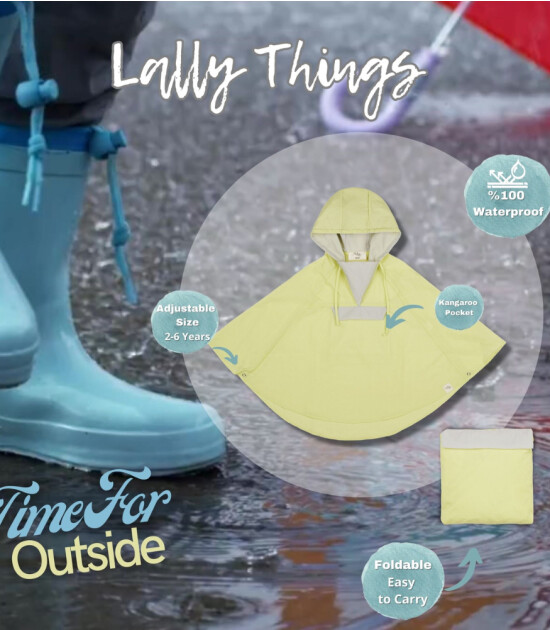 Lally Things Katlanabilir Unisex Panço Yağmurluk // Sarı