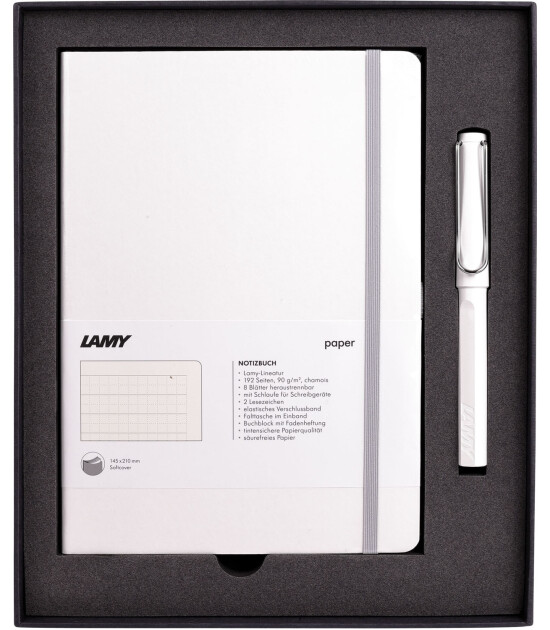 Lamy Safari Roller Kalem & Yumuşak Kapak Defter Set // Beyaz