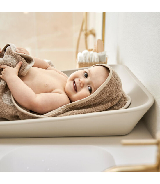 Leander Hoodie Başlıklı Bebek Havlu // Cappuccino