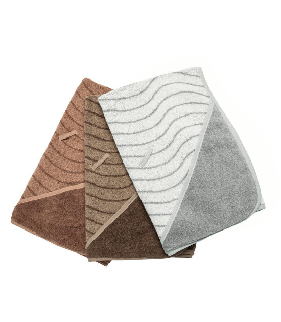 Leander Hoodie Başlıklı Bebek Havlu // Woodland Cool Grey