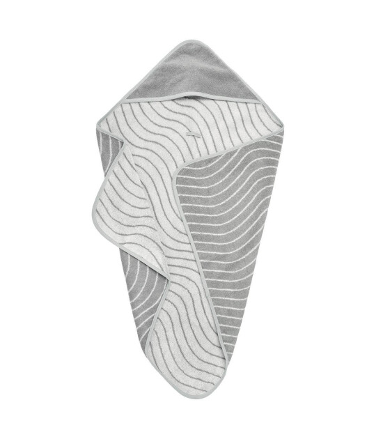 Leander Hoodie Başlıklı Bebek Havlu // Woodland Cool Grey