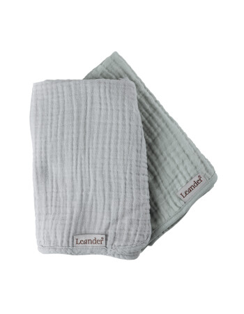 Leander Matty 2li Set M&uuml;slin &Ouml;rt&uuml;, Pearl Grey / Sage Green