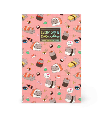 Legami Çizgili Defter (Quaderno) Orta // Sushi Kedi