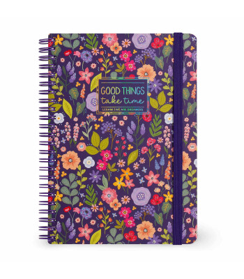 Legami Çizgili Spiral Ciltli Defter - Büyük // Çiçek