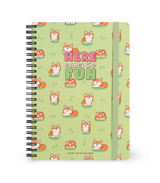 Legami &Ccedil;izgili Spiral Ciltli Defter - B&uuml;y&uuml;k // Corgi