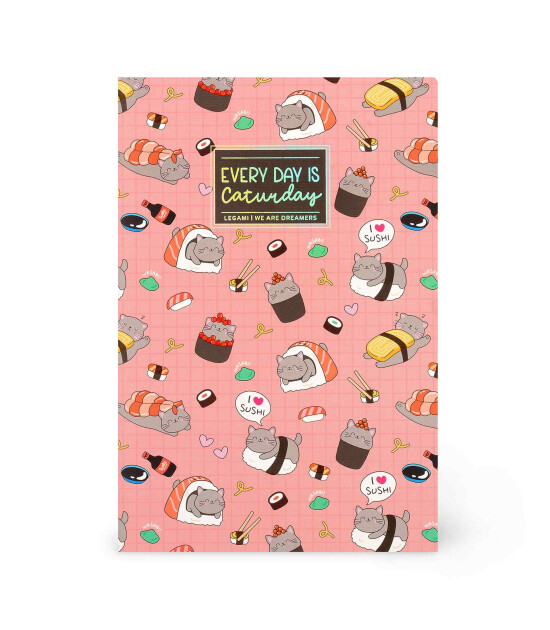Legami &Ccedil;izgili Defter (Quaderno) B&uuml;y&uuml;k // Sushi Kedi