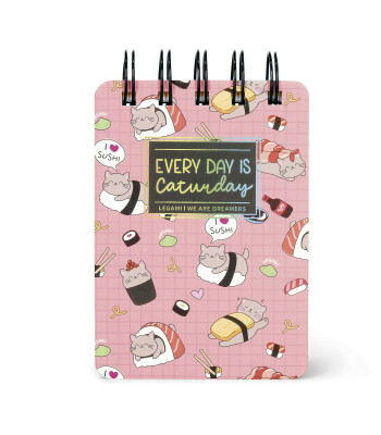 Legami Çizgili Spiral Ciltli Defter - Mini // Sushi Kedi