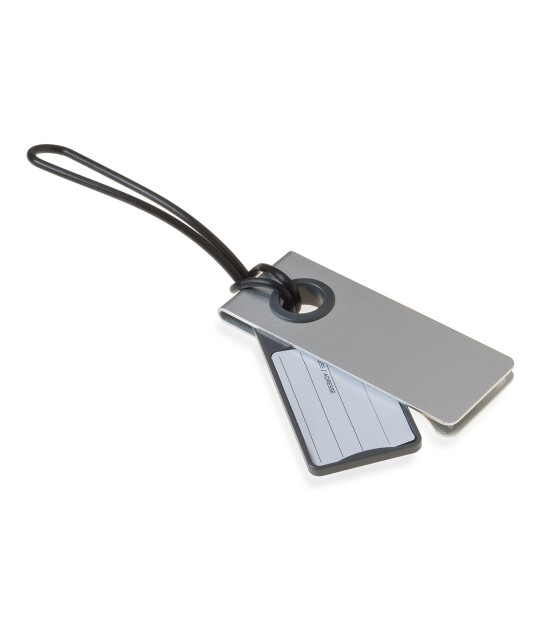 Lexon Neo Luggage Tag Bagaj Etiketi // Alüminyum Gri