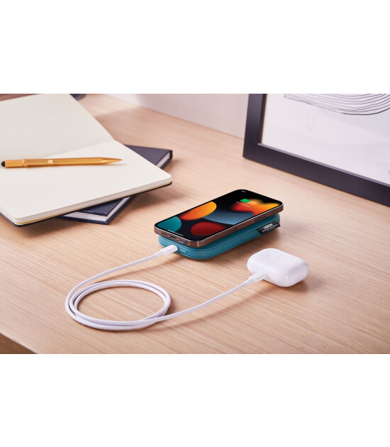Lexon Softpower Wirelessbank Kablosuz Şarj Cihazı & Powerbank // Mavi