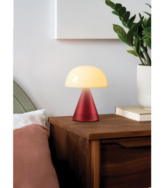Lexon Mina L Led Lamba ve  Bluetooth Hoparl&ouml;r Koyu Kırmızı
