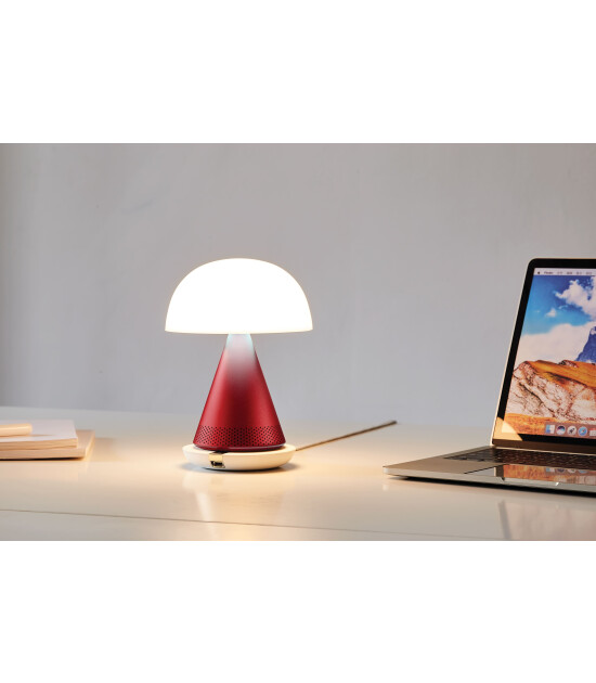 Lexon Mina L Led Lamba ve  Bluetooth Hoparl&ouml;r Koyu Kırmızı