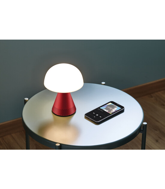 Lexon Mina L Led Lamba ve  Bluetooth Hoparl&ouml;r Koyu Kırmızı