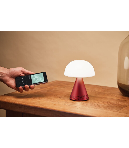 Lexon Mina L Led Lamba ve  Bluetooth Hoparl&ouml;r Koyu Kırmızı