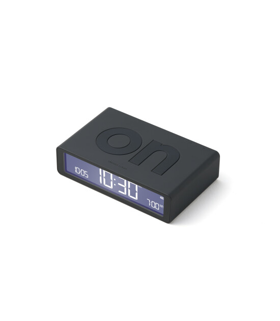 Lexon Flip Klasik Şarj Edilebilir Alarm Saat // Koyu Gri